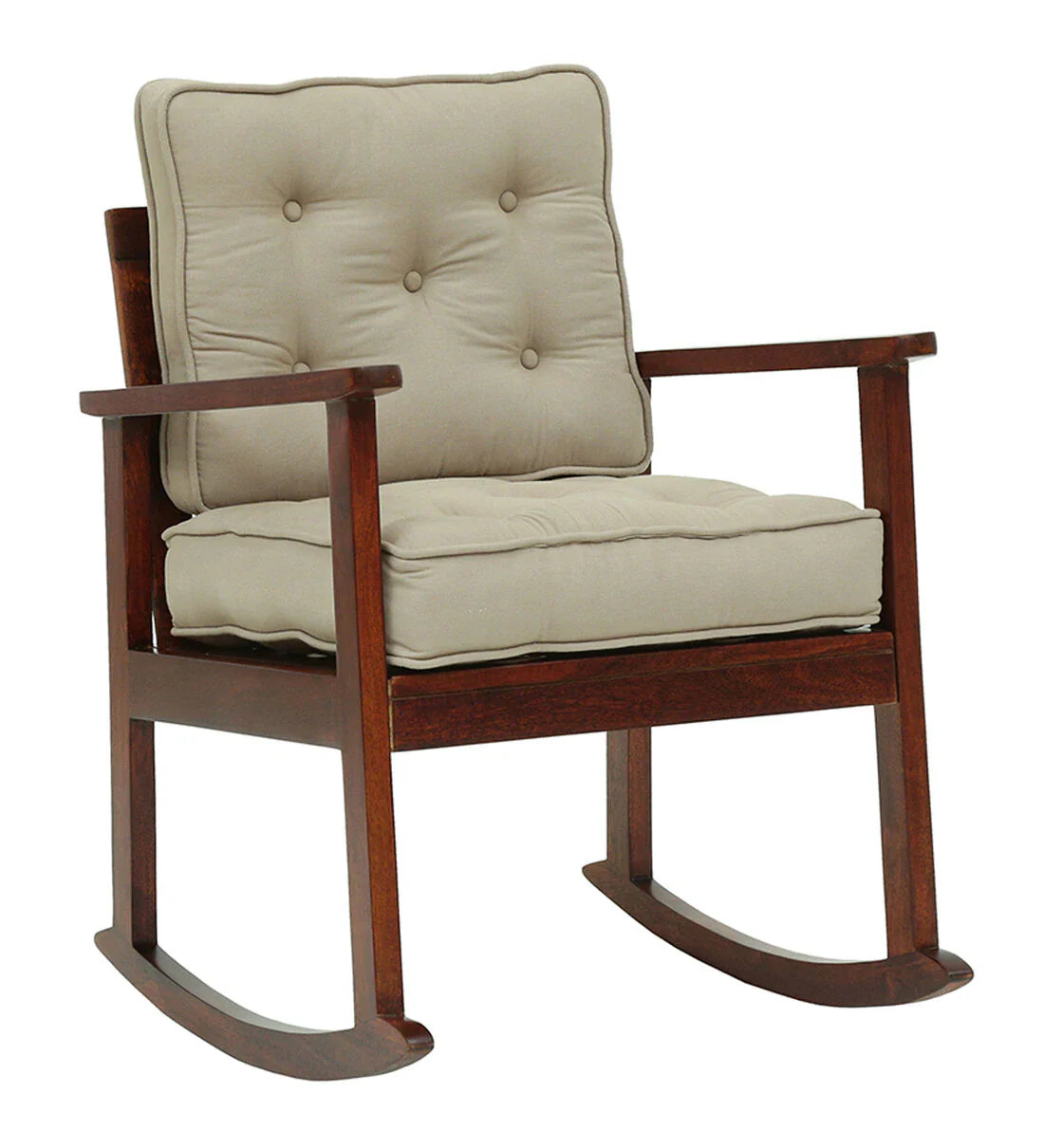 Modern Solid Wood Rocking Chair in Honey Oak Finish