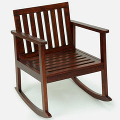 Modern Solid Wood Rocking Chair in Honey Oak Finish