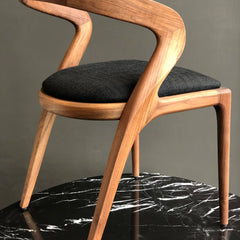 Modern Solid Wood Curved Dining Chair