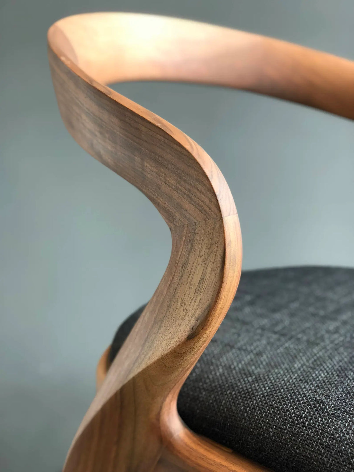 Modern Solid Wood Curved Dining Chair