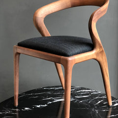Modern Solid Wood Curved Dining Chair
