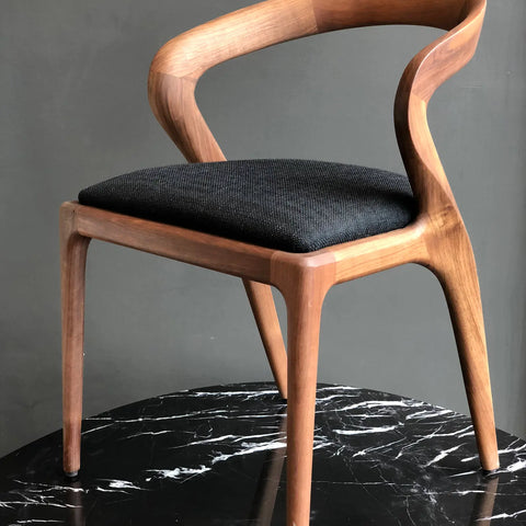 Modern Solid Wood Curved Dining Chair