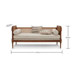 Classic Rattan Solid Wood Daybed - Natural Finish