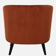 Elizabeth Premium Velvet Fabric Rust Brown Colour Barrel Chair
