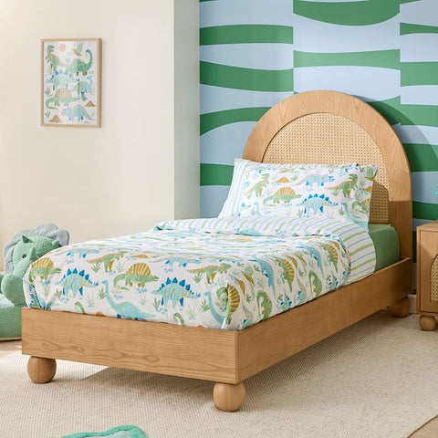 Rattan Kids Bed In Natural Finish