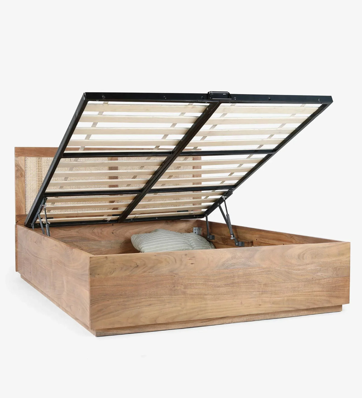 Classic Timeless Rattan Solid Wood Bed In Natural Finish - All Sizes