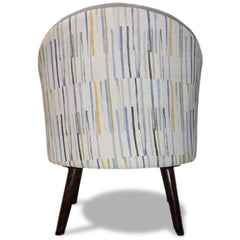 Modern Fabric Light Blue Color Barrel Chair