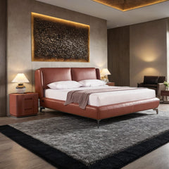 Delyssa Leather Upholstered Bed- All Sizes