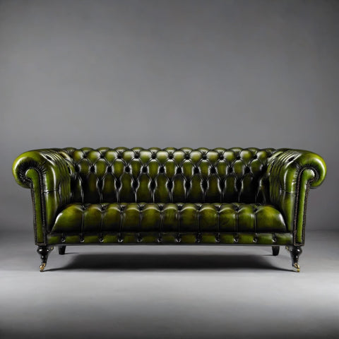 Lamar Chesterfield 3- Seater Leather Sofa