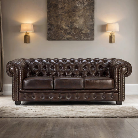 Brown Three Seater Leather Sofa for Ultimate Comfort and Style