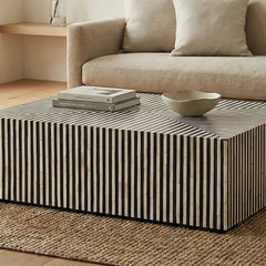 NoirStripe Strata Modern Coffee Table