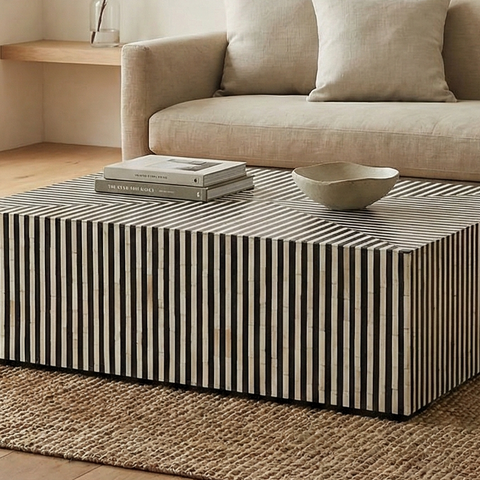 NoirStripe Strata Modern Coffee Table