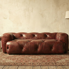 Monaco Vintage Leather Chesterfield 3 Seater Sofa