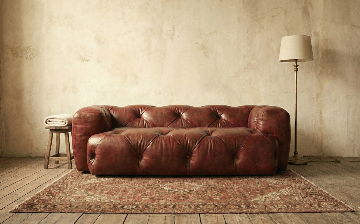 Monaco Vintage Leather Chesterfield 3 Seater Sofa