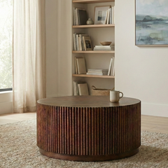 Sierra Round Natural Finish Coffee Table