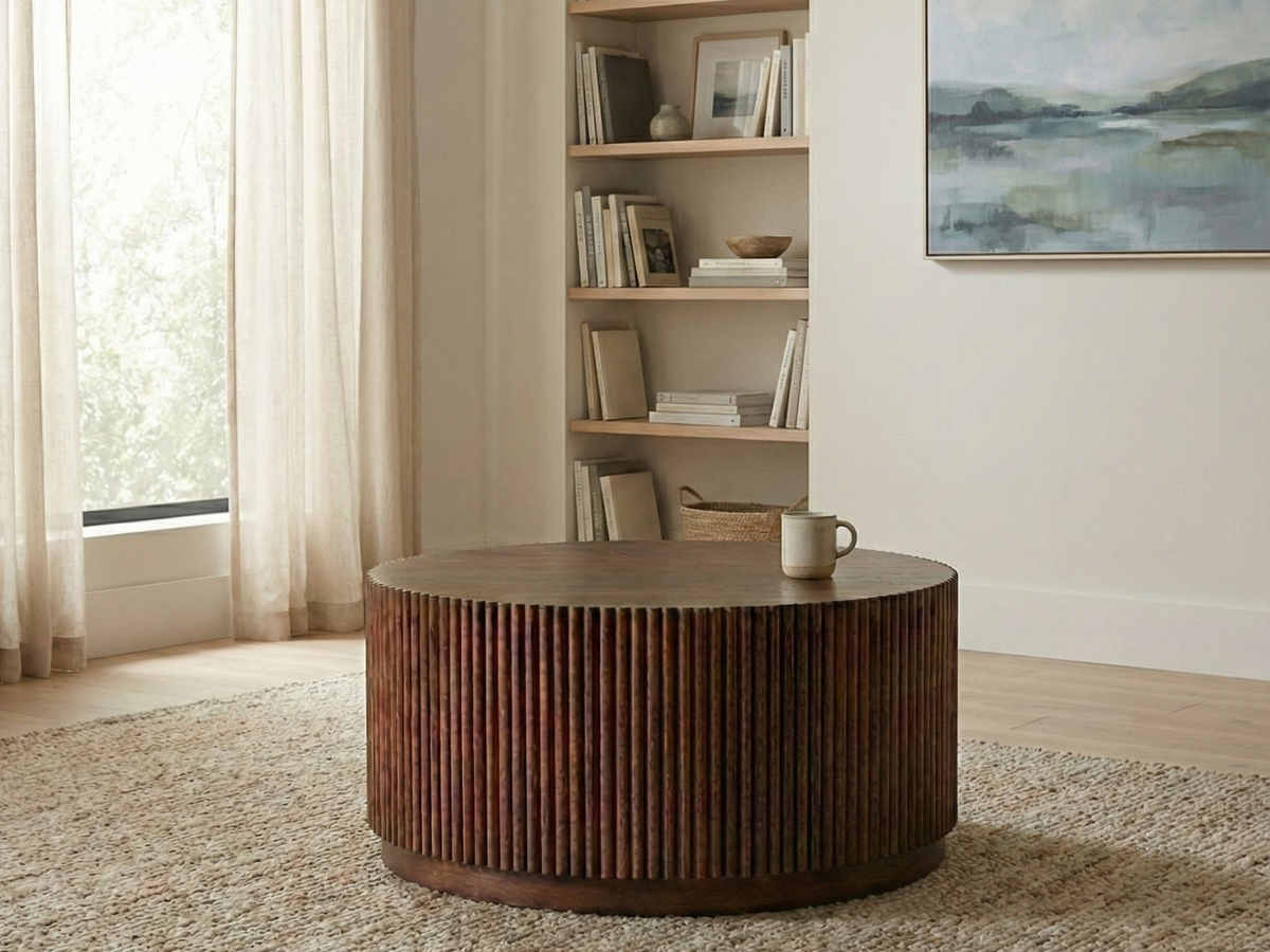 Sierra Round Natural Finish Coffee Table