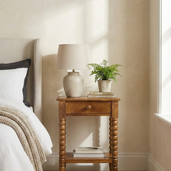 Prague Solid Wood Bedside Table