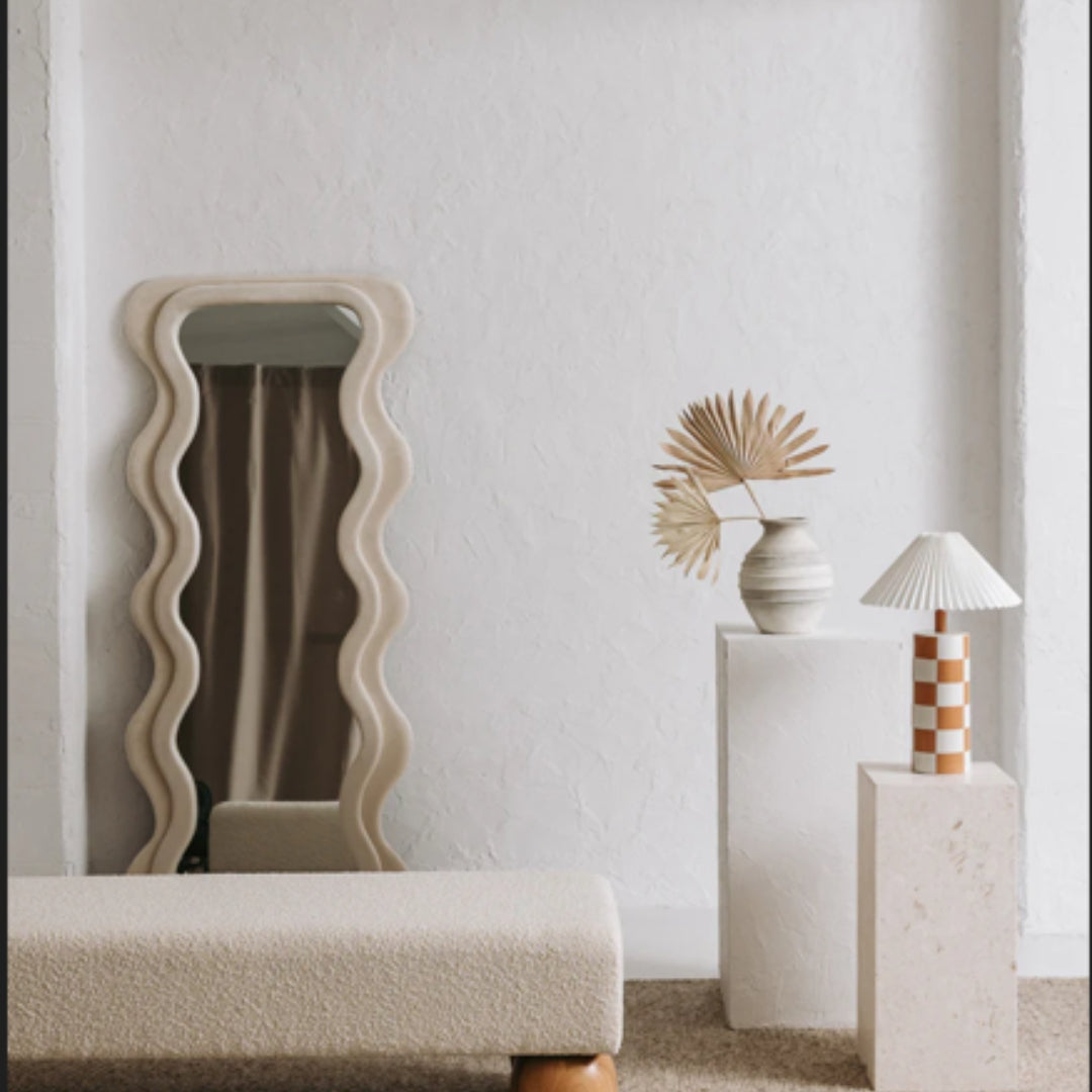 Kids White Wavy Mirror