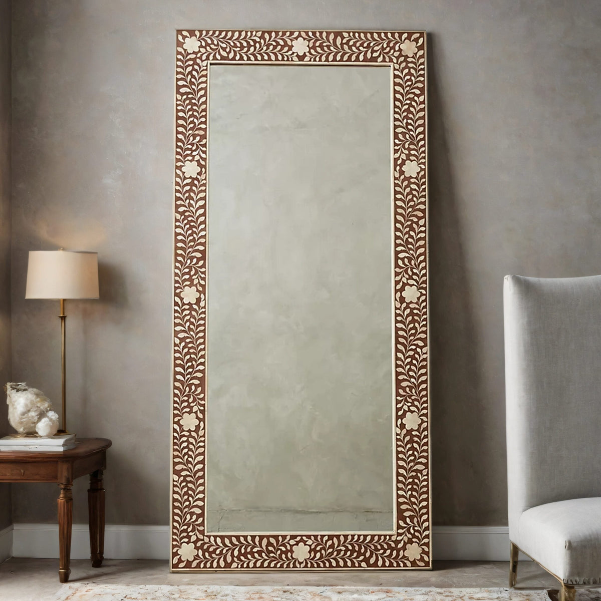 Arina Bone Inlay Floor Length Mirror