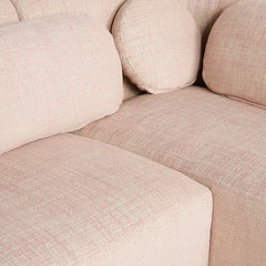 Solid Wood Modular Sofa - Light Pink