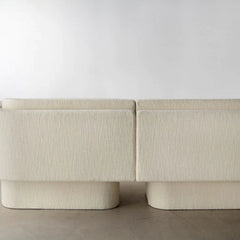 Milano Modern Off- White Finish Boucle Fabric Sofa - 3 Seater