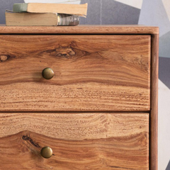 Solid Sheesham Wood 2 Drawer Bedside Table