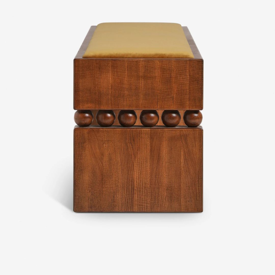 Marcel Velvet Cushioned Vintage Bench