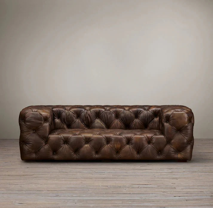 Lidah Chesterfield 3- Seater Leather Sofa
