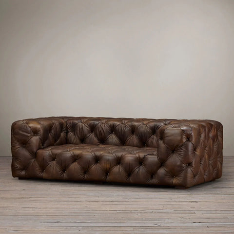 Lidah Chesterfield 3- Seater Leather Sofa