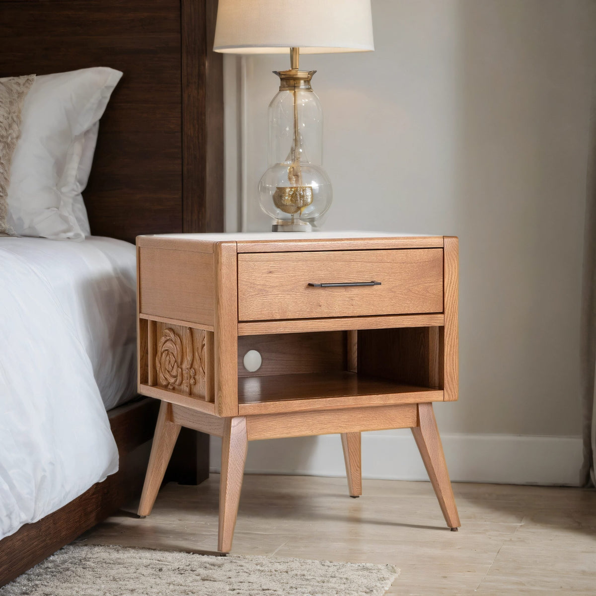 Azalea Solid Oak Nightstand