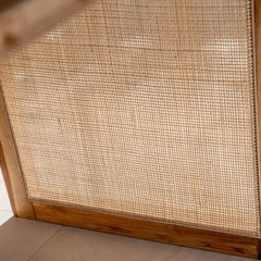 Traditional Rattan Teakwood 6 Seater Dining Table Set With Bench