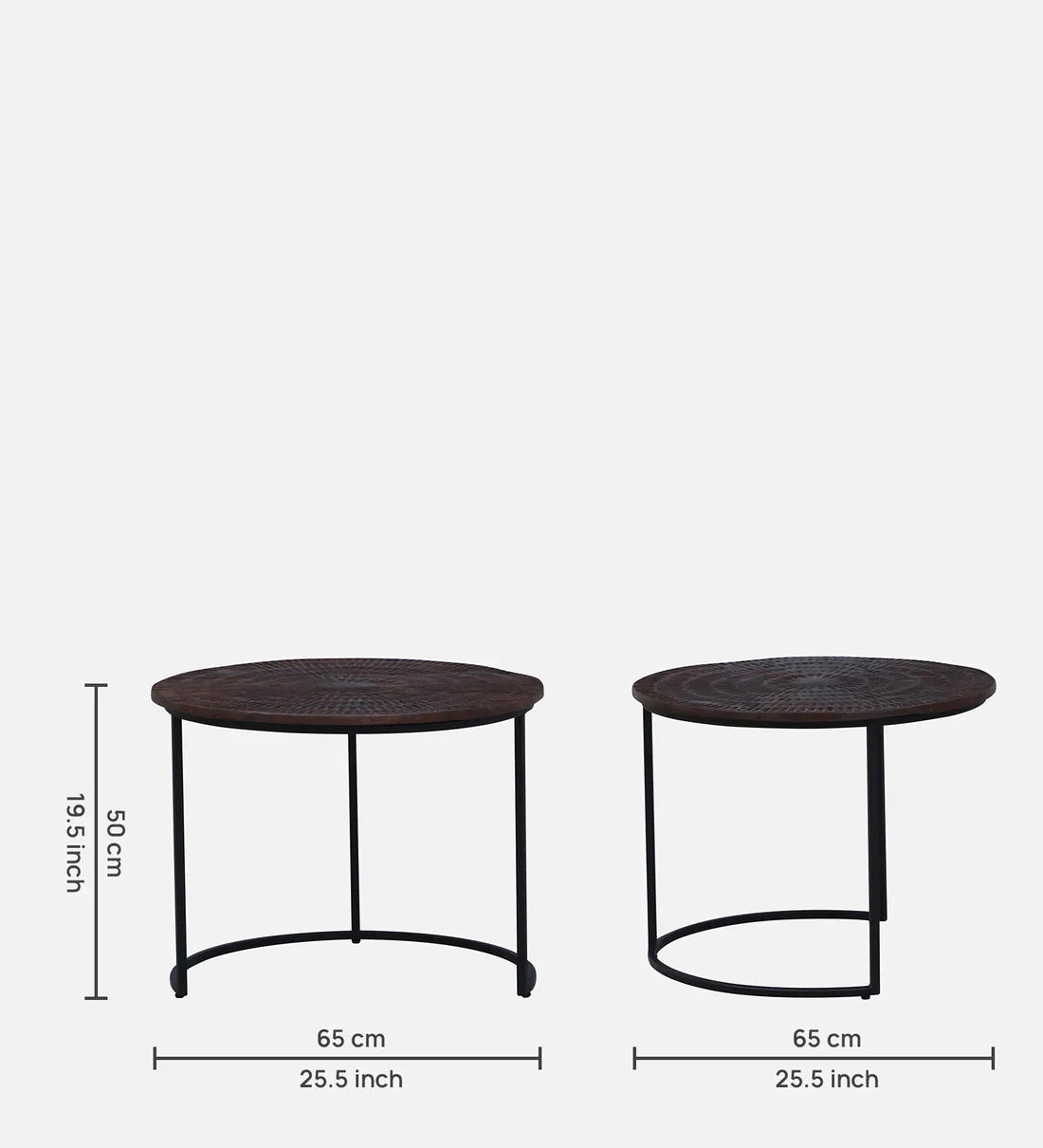 End Tables for Living Room Set of 2 - Walnut Finish