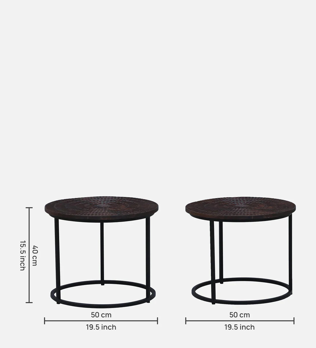 End Tables for Living Room Set of 2 - Walnut Finish