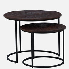 End Tables for Living Room Set of 2 - Walnut Finish