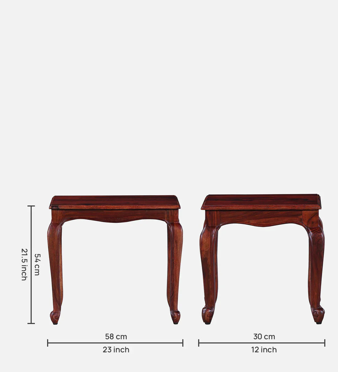 Classic Sheesham Wood Set of 3 Side Table