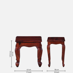 Classic Sheesham Wood Set of 3 Side Table