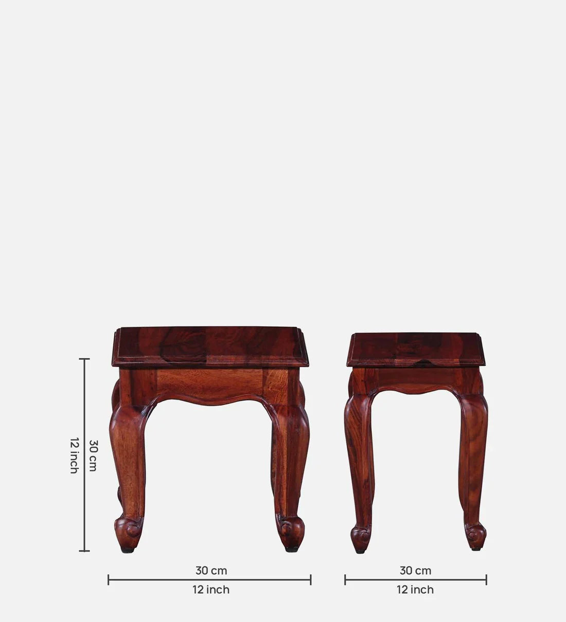 Classic Sheesham Wood Set of 3 Side Table