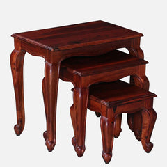 Classic Sheesham Wood Set of 3 Side Table