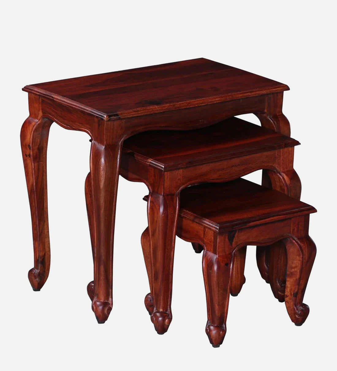 Classic Sheesham Wood Set of 3 Side Table