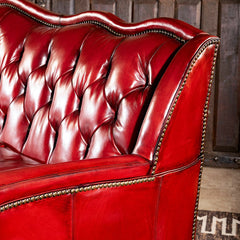 Oslo Red Leather Sofa