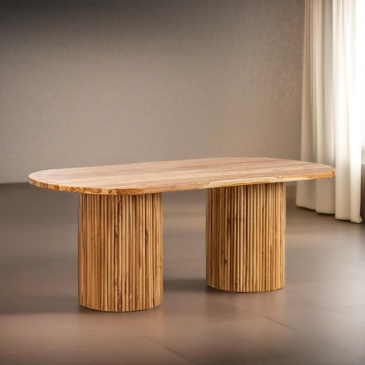 Classic Solid Teakwood Dining Table Set Rattan Chairs – 4 Seater, 6 Seater – All Sizes