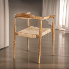 Classic Solid Teakwood Dining Table Set Rattan Chairs – 4 Seater, 6 Seater – All Sizes