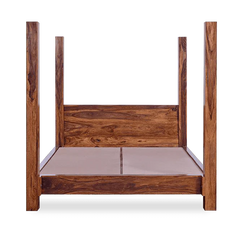 Classic Sheesham Wood Poster Bed In Honey Finish