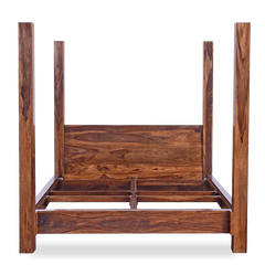 Classic Sheesham Wood Poster Bed In Honey Finish