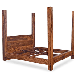 Classic Sheesham Wood Poster Bed In Honey Finish