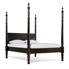 Imperial Solid Wood Poster Bed In Walnut Finish