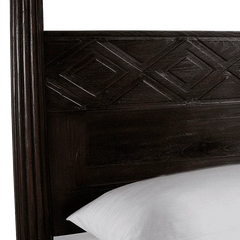 Imperial Solid Wood Poster Bed In Walnut Finish