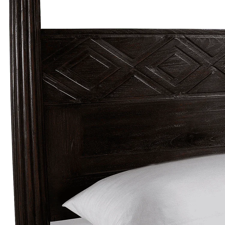 Imperial Solid Wood Poster Bed In Walnut Finish