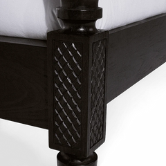 Imperial Solid Wood Poster Bed In Walnut Finish