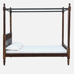 Traditional Sheesham Wood Poster Bed In Provincial Teak Finish